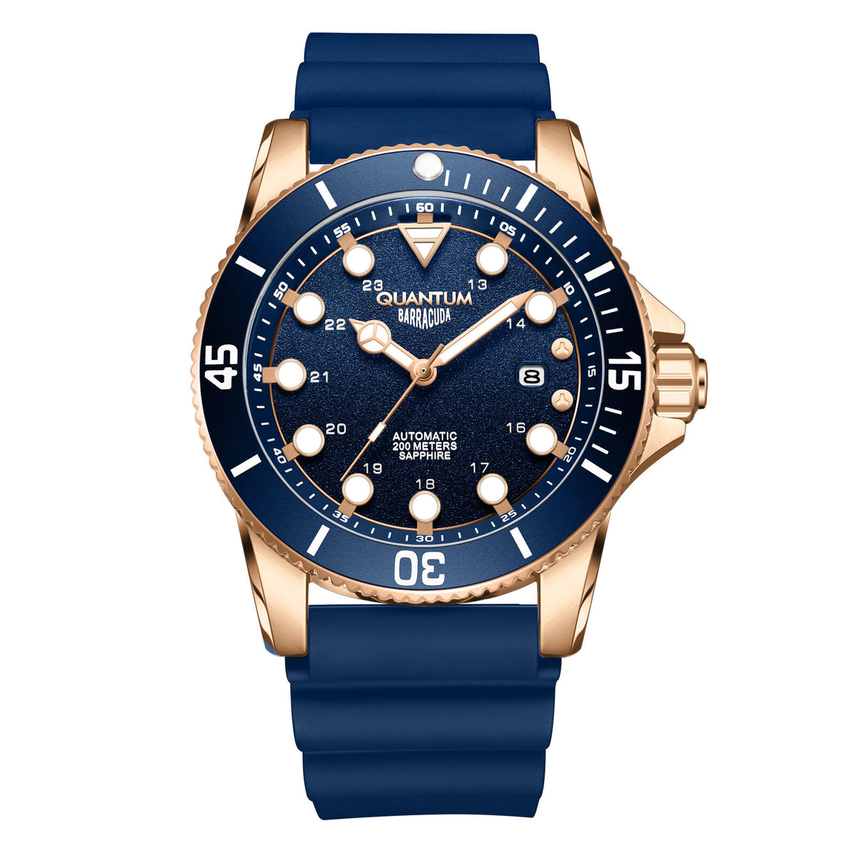 Quantum men analog watch, blue dial with silicone band, model QU-BAR1115.499, Bahrain