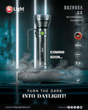 Mr. Light  Rechargeable Flashlight 2.2-8000 Lumens with Telescopic Zoom Function, BAZOOKA22