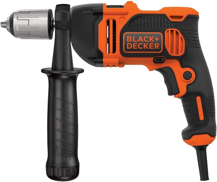 Black+Decker, 850W Hammer Drill Kit Box Drill with 6 Drill Bits, BEH850K-GB