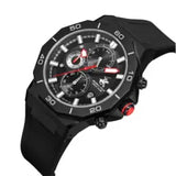 Beverly Hills Polo Club Men's Multifunction Watch with Black Dial and Black Silicone Band, BP3784X.651