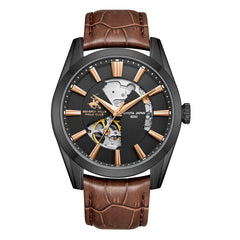 Beverly Hills Polo Club Men's Watch Analog Black Dial With Brown Leather Strap, Club-BP3662X.652