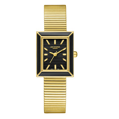 Lee Cooper Women's Watches Analog Black Dial with Gold Stainless Steel Band, LC08071.150