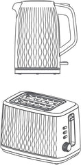 Black+Decker, Kettle + 2 Slice Toaster Breakfast Set, Compact kitchen appliance set 1.7 L, MBF90