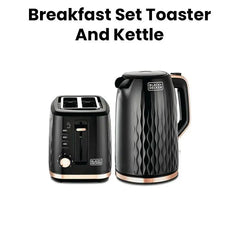 Black+Decker, Kettle + 2 Slice Toaster Breakfast Set, Compact kitchen appliance set 1.7 L, MBF90