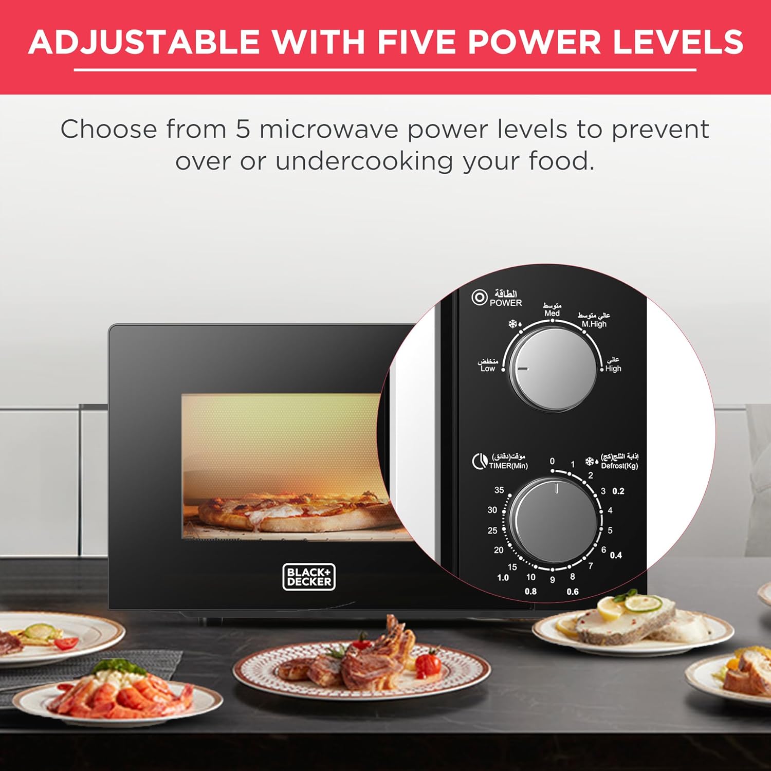 BLACK+DECKER Microwave Oven, 20L, Black, MZ2005P