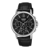 Casio Beside Collection Men's Watch Day/Date Multifunction Analog Black Dial and Sapphire Crystal Glass with Black Leather Strap, BMS-300L-1AVDF product image