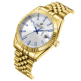 Beverly Hills Polo Club Men's Analog Watch, White Ceramic Dial  With Golden Stainless Steel Band, BP3018X.130