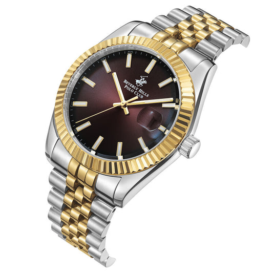 Beverly Hills Polo Club, Men's, Analog Watch, Gold Dial, with Stainless Steel Band, BH-BP3018X.280