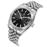 Beverly Hills Polo Club Men's Date Analog Watch with Black Dial and Silver Stainless Steel Band, BP3018X.350