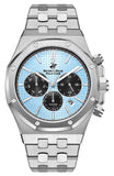 Beverly Hills Polo Club Men's Multifunction Watch with Blue Dial and Silver Stainless Steel Band, BP3051X.300