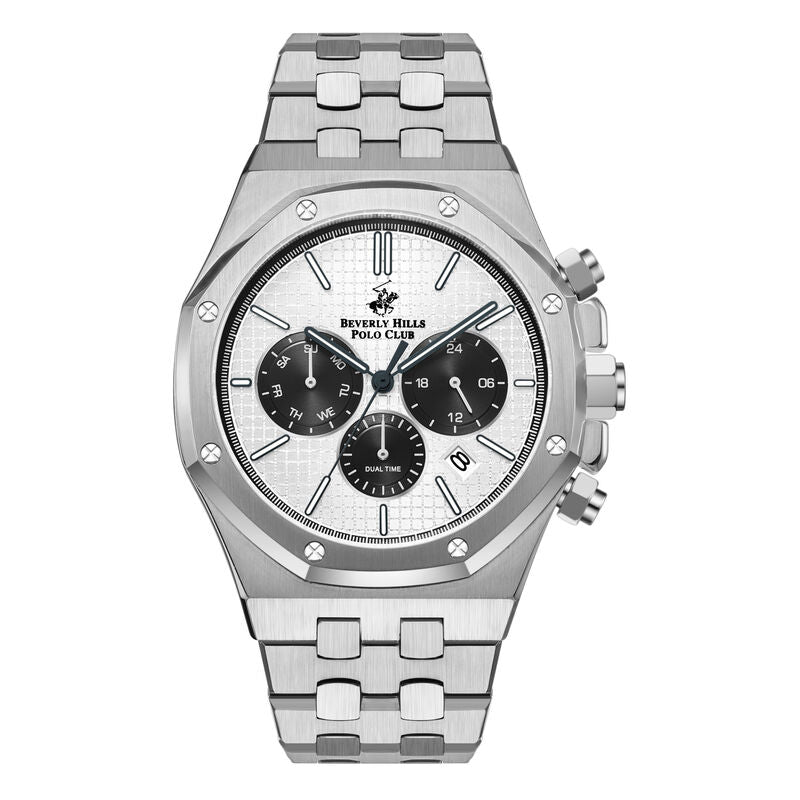 Beverly Hills Polo Club, Men's, Analog Watch, Silver Dial, with Silicone Band, BH-BP3051X.330