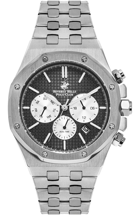 Beverly Hills Polo Club, Men's, Analog Watch, Black Dial, with Stainless Steel Band, BH-BP3051X.350