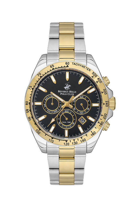 Beverly Hills Polo Club, Men's, Analog Watch, Black Dial, with Stainless Steel Band, BH-BP3127X.251