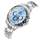 Beverly Hills Polo Club Men's Multifunction Watch with Blue Dial and Silver Stainless Steel Band, BP3127X.300