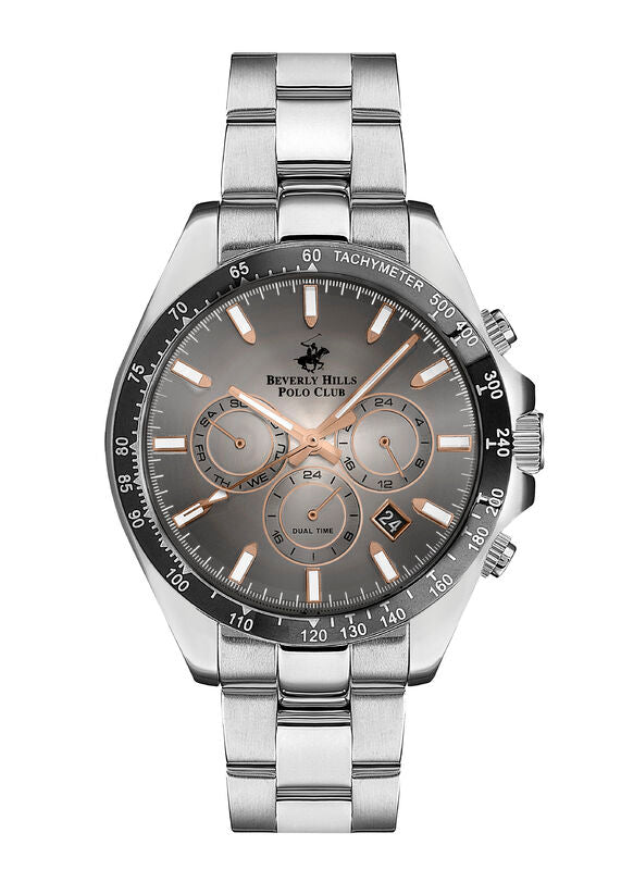 Beverly Hills Polo Club, Men's, Analog Watch, Black Dial, with Stainless Steel Band, BH-BP3127X.360