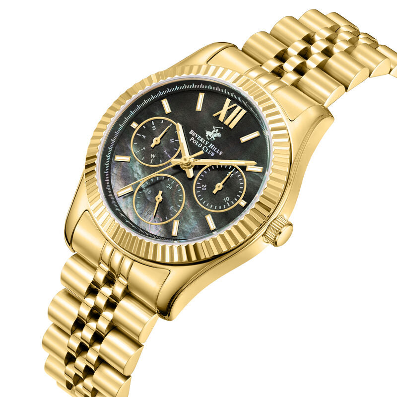 Beverly Hills Polo Club, Men's, Analog Watch, Gold Dial, with Stainless Steel Band, BH-BP3169C.160