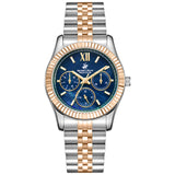 Beverly Hills Polo Club Women's Analog Watch, Blue Dial Multi-Function With Two Tone Stainless Steel Band, BP3169C.590