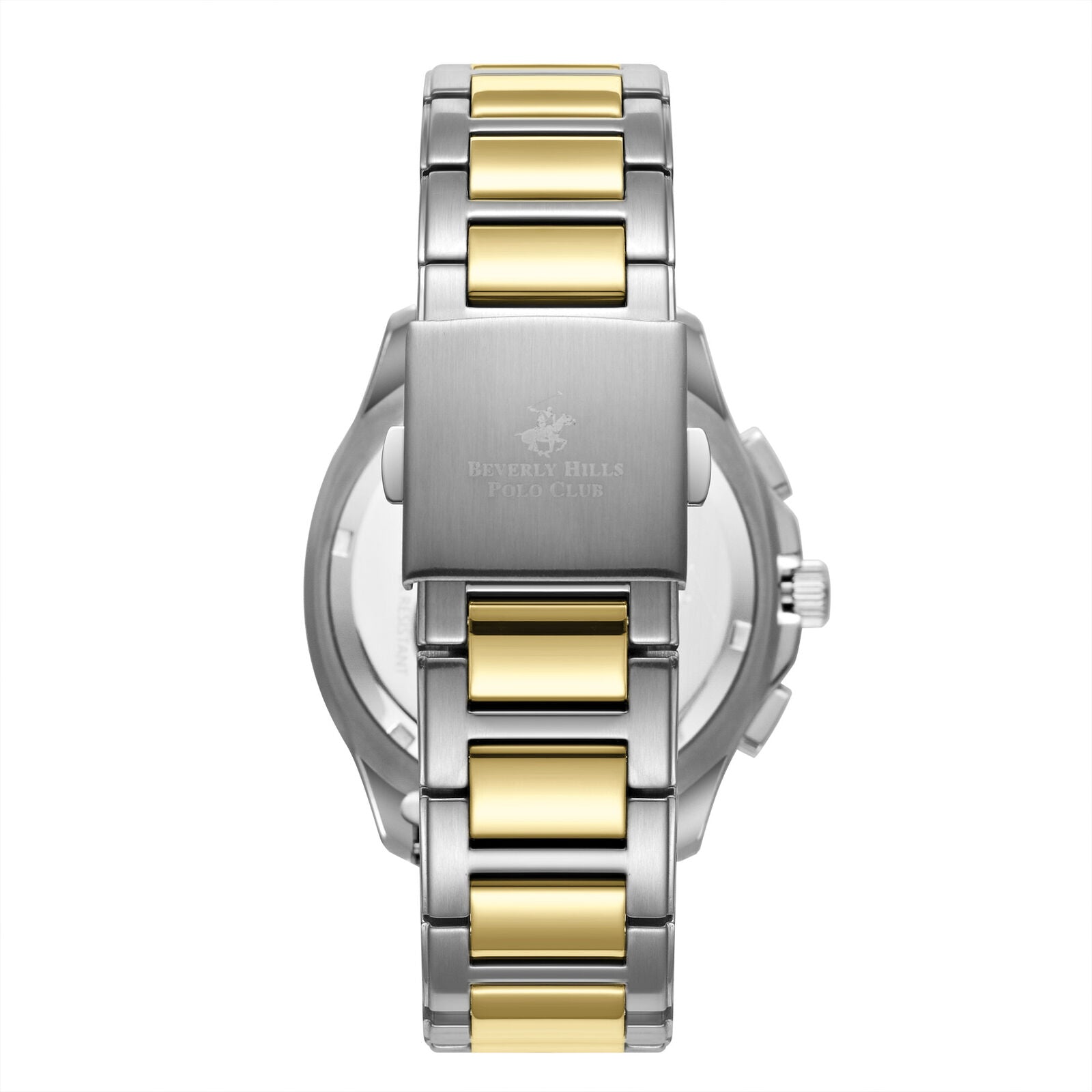 Beverly Hills Polo Club Men's Analog Watch, Black/Silver Dial Multi-Function With Two Tone Stainless Steel Band, BP3212X.251