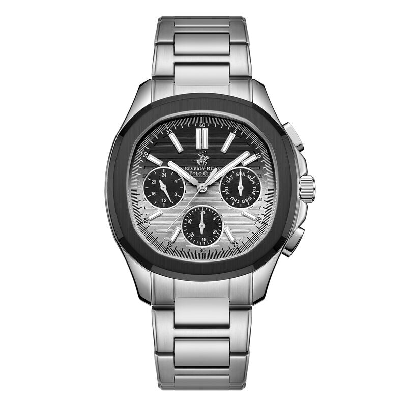 Beverly Hills Polo Club, Men's, Analog Watch, Silver Dial, with Silicone Band, BH-BP3212X.360