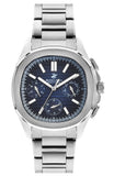 Beverly Hills Polo Club Men's Multifunction Watch with Dark Blue Dial and Silver Stainless Steel Band, BP3212X.390