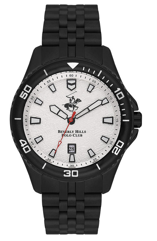 Beverly Hills Polo Club, Men's, Analog Watch, Black Dial, with Stainless Steel Band, BH-BP3559X.630