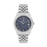 Beverly Hills Polo Club Women's Watch, Analog, Blue Dial, Silver Stainless Steel Band, BP3582C.390