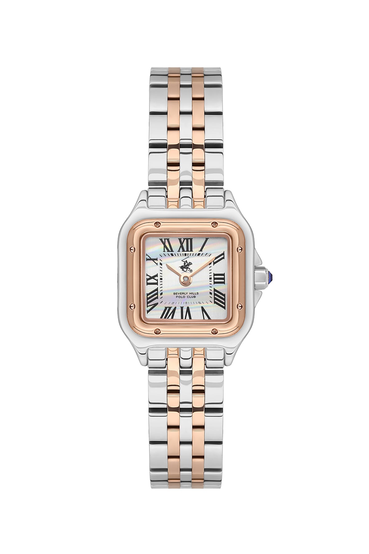 Beverly Hills Polo Club Women's Analog Watch, Mother Of Pearl Dial  With Two Tone Stainless Steel Band, BP3600C.520
