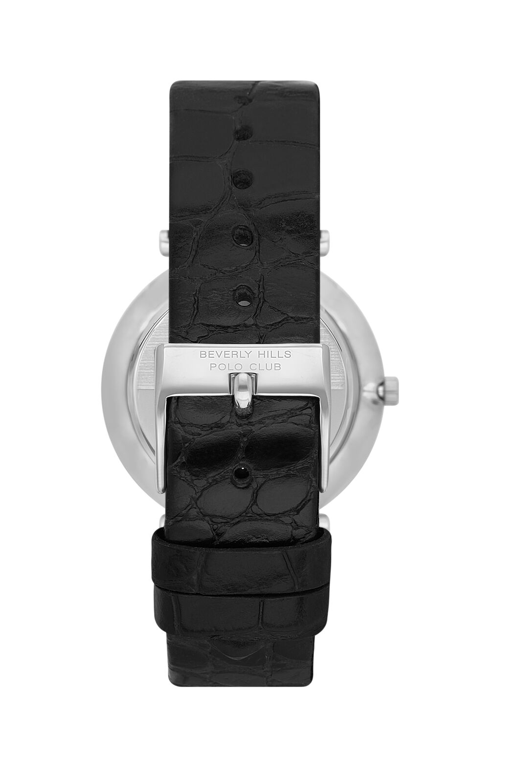 Beverly Hills Polo Club Men's Analog Watch, White Ceramic Dial  With Black Leather Strap, BP3615X.331