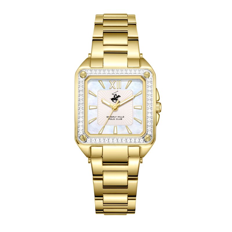 Beverly Hills Polo Club, Men's, Analog Watch, Gold Dial, with Stainless Steel Band, BH-BP3671C.120