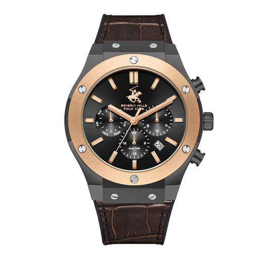 Beverly Hills Polo Club, Men's, Analog Watch, Black Dial, with Leather Band, BH-BP3690X.062