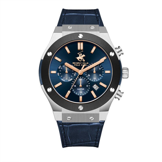 Beverly Hills Polo Club, Men's, Analog Watch, Blue Dial, with Leather Band, BH-BP3690X.377