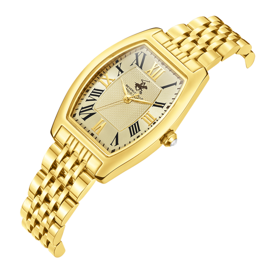 Beverly Hills Polo Club, Men's, Analog Watch, Gold Dial, with Stainless Steel Band, BH-BP3716X.170