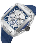Beverly Hills Polo Club Men's Multifunction Watch with Silver Dial and Blue Silicone Band, BP3742X.339