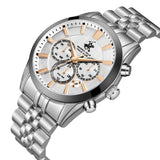 Beverly Hills Polo Club Men's Multifunction Watch with Silver Dial and Gun Stainless Steel Band, BP3782X.330