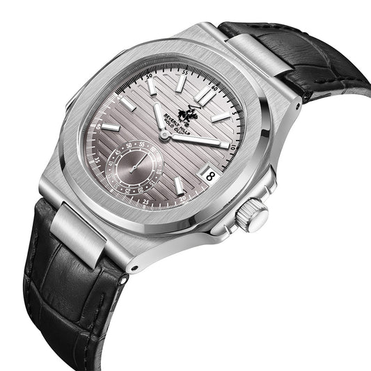 Beverly Hills Polo Club Men's Multifunction Watch with Gun To Silver Dial and Black  Beverly Hills Polo Club Band, BP3792X.351