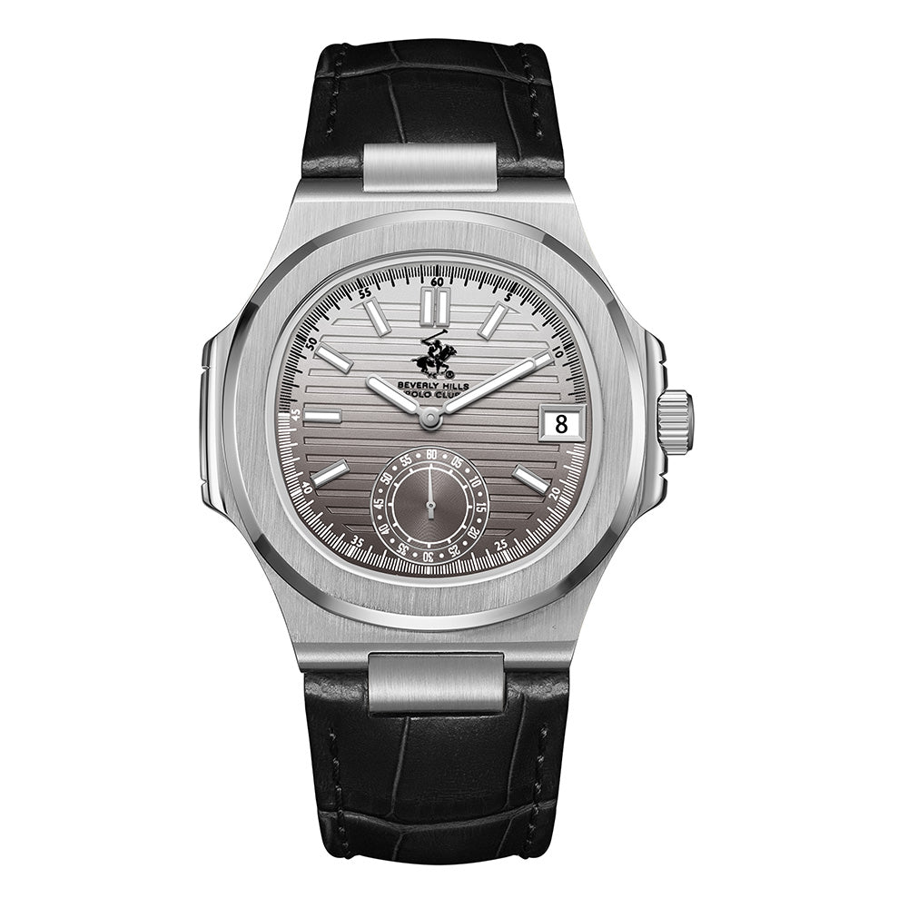 Beverly Hills Polo Club Men's Multifunction Watch with Gun To Silver Dial and Black  Beverly Hills Polo Club Band, BP3792X.351