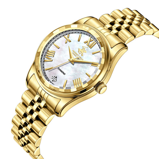 Beverly Hills Polo Club, Men's, Analog Watch, Gold Dial, with Stainless Steel Band, BH-BP3808C.120