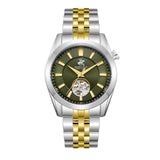 Beverly Hills Polo Club Men's Automatic Watch, Green Dial  With Two Tone Metal Band, BP3816X.270