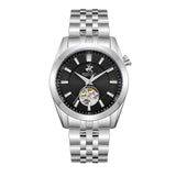 Beverly Hills Polo Club Men's Automatic Watch with Black Dial and Silver Stainless Steel Band, BP3816X.350