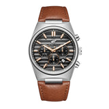 Beverly Hills Polo Club Men's Analog Watch, Gun Dial  With Light Brown Leather Strap, BP3821X.364