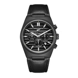 Beverly Hills Polo Club Men's Analog Watch, Black Dial  With Black Leather Strap, BP3821X.651
