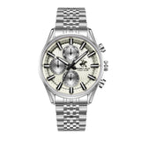 Beverly Hills Polo Club Men's Analog Watch, Silver Dial Multi-Function With Silver Stainless-Steel Band, BP3823X.360