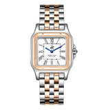 Beverly Hills Polo Club Women's Analog Watch, White Ceramic Dial  With Two Tone Stainless Steel Band, BP3824C.530