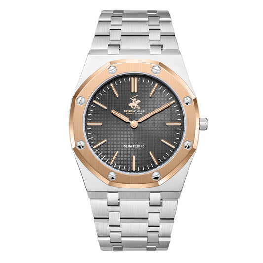 Beverly Hills Polo Club, Men's, Analog Watch, Silver Dial, with Stainless Steel Band, BH-BP3825X.560