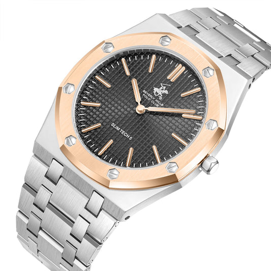 Beverly Hills Polo Club, Men's, Analog Watch, Silver Dial, with Stainless Steel Band, BH-BP3825X.560