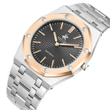 Beverly Hills Polo Club Men's Slim Analog Watch, Gun Dial  With Silver Metal Band, BP3825X.560