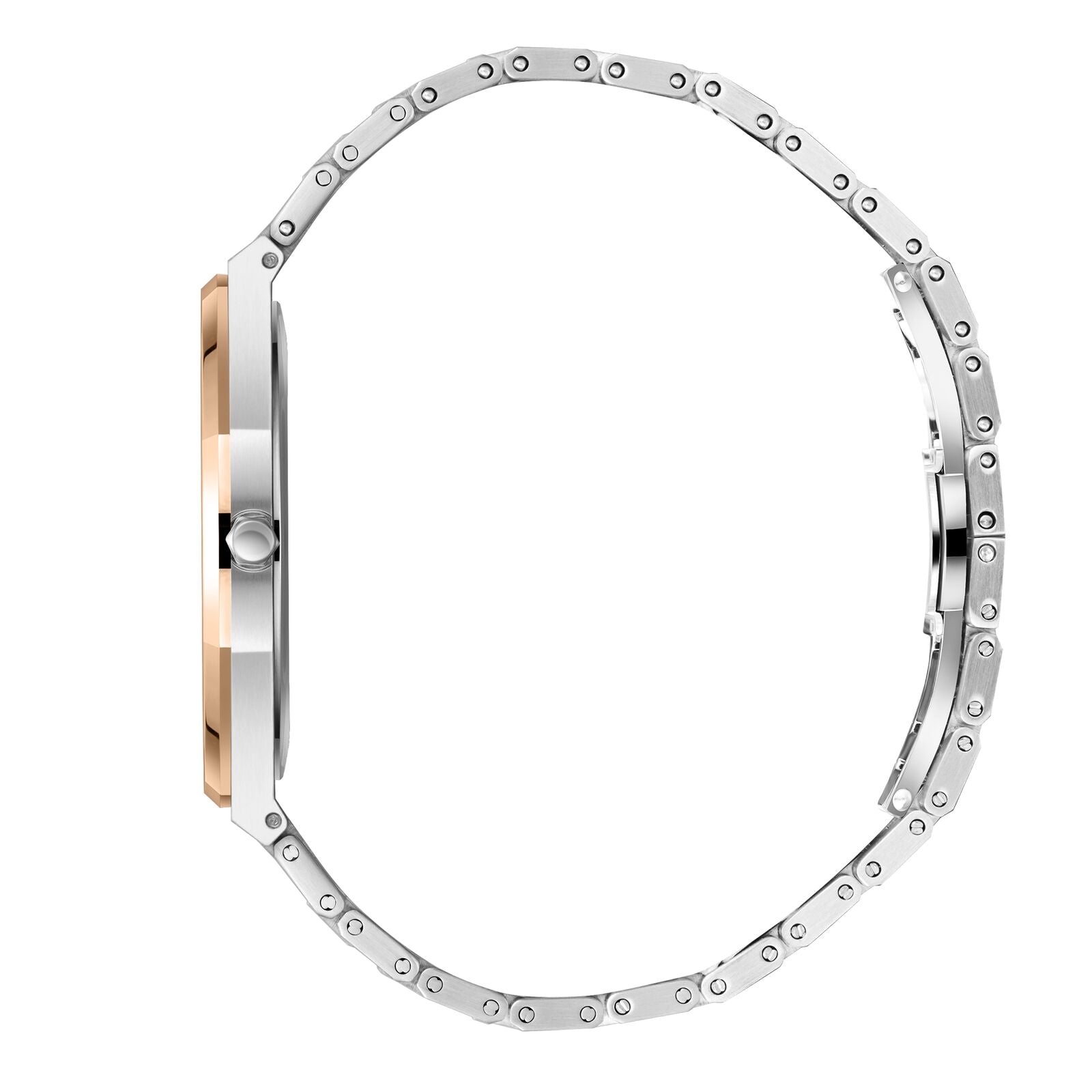 Beverly Hills Polo Club Men's Slim Analog Watch, Gun Dial  With Silver Metal Band, BP3825X.560