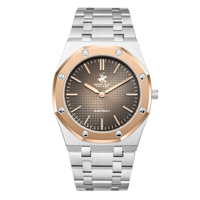 Beverly Hills Polo Club, Men's, Analog Watch, Silver Dial, with Stainless Steel Band, BH-BP3825X.561