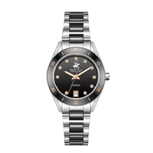 Beverly Hills Polo Club, Men's, Analog Watch, Black Dial, with Stainless Steel Band, BH-BP3829X.350