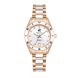Beverly Hills Polo Club Women's Analog Watch, Mother Of Pearl Dial  With Stainless Steel & Ceramic Band, BP3829X.420